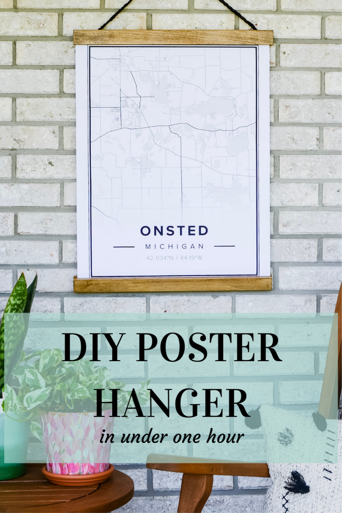 Poster of Onsted, Michigan in easy DIY hanging wood frame.