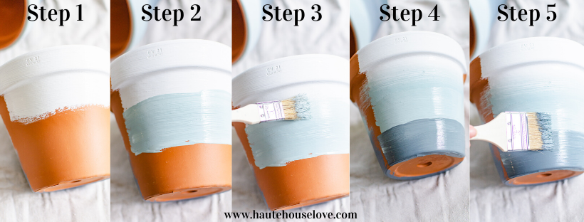 Step by step painted planter DIY project.