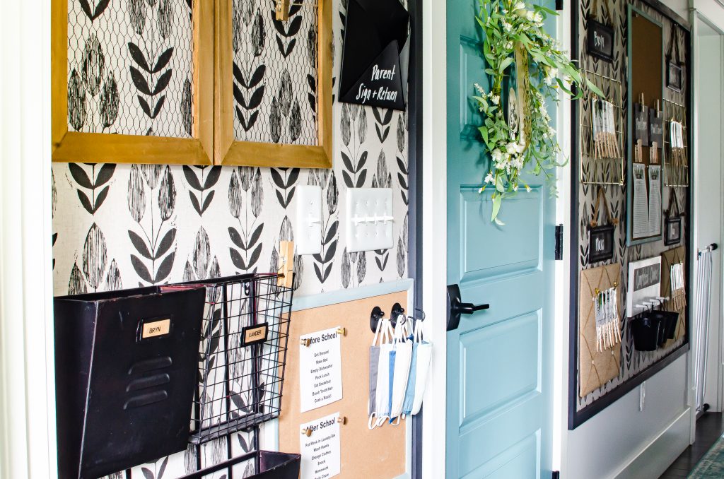 diy family Command Center with wall organizers for the home