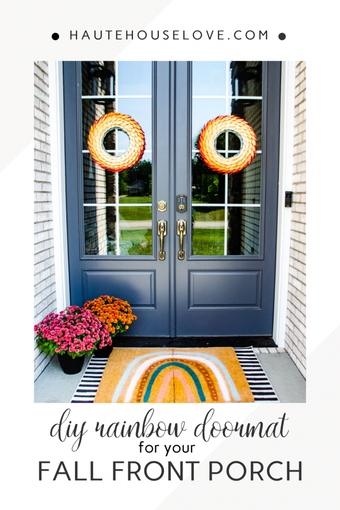 Fall Front Porch with DIY Doormat