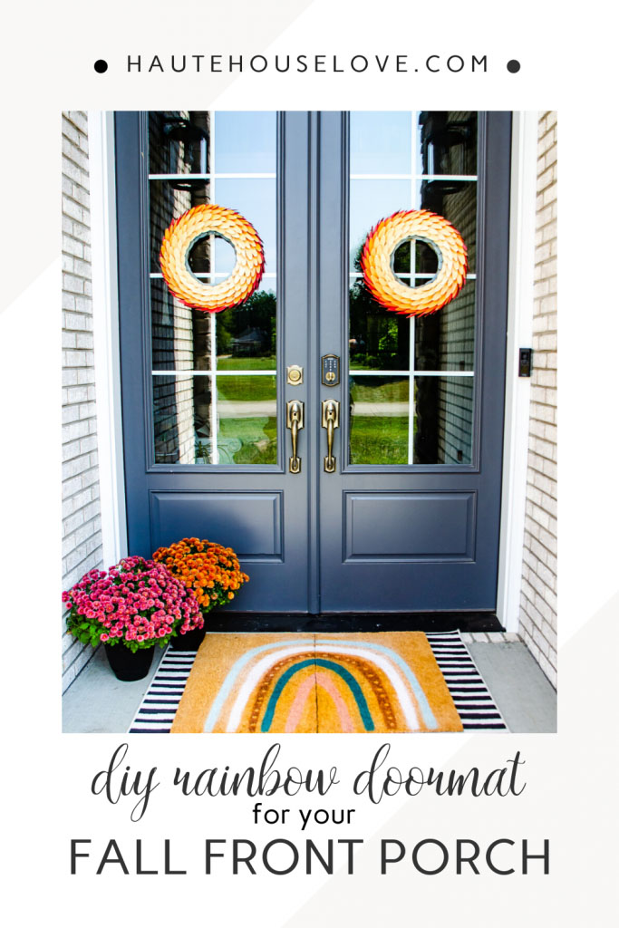 Step by Step Instructions for a DIY Fall Rainbow Doormat
