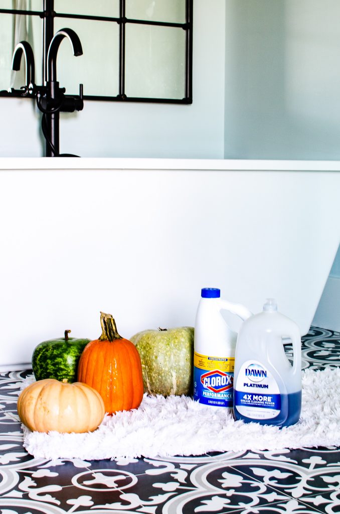 pumpkins in bathroom