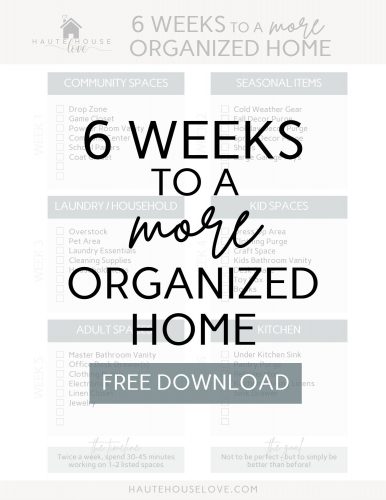 Home Organizing FREE downloadable checklist