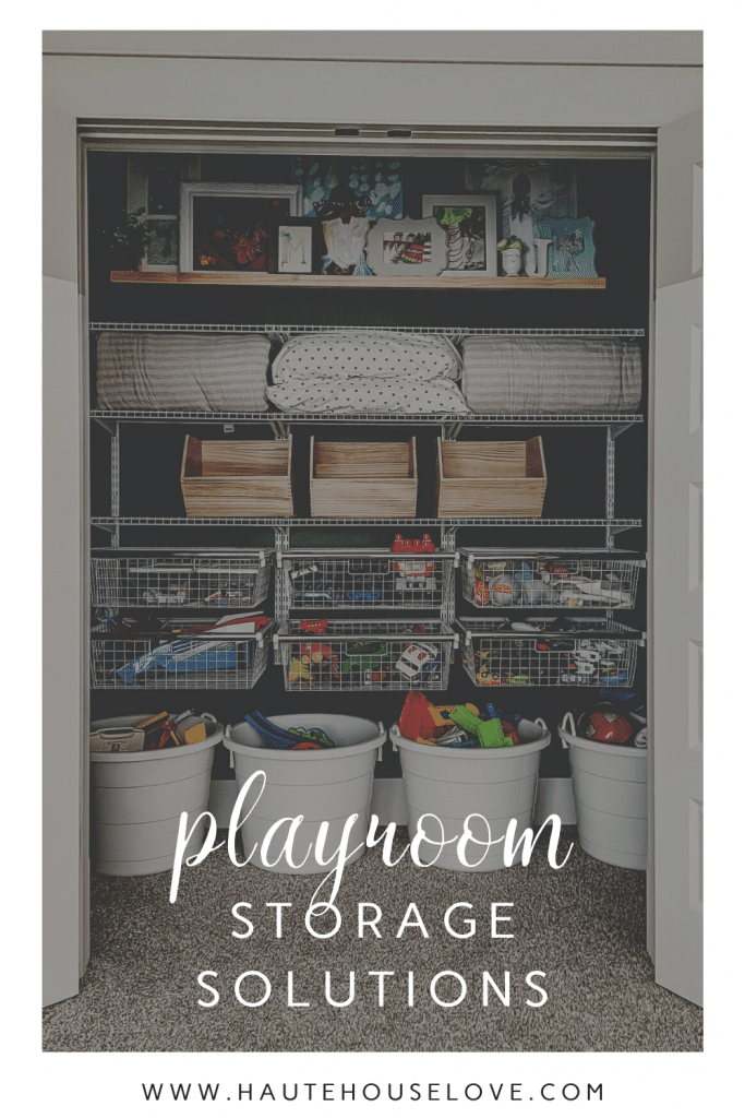 Playroom Storage Solutions with toy storage and closet organization