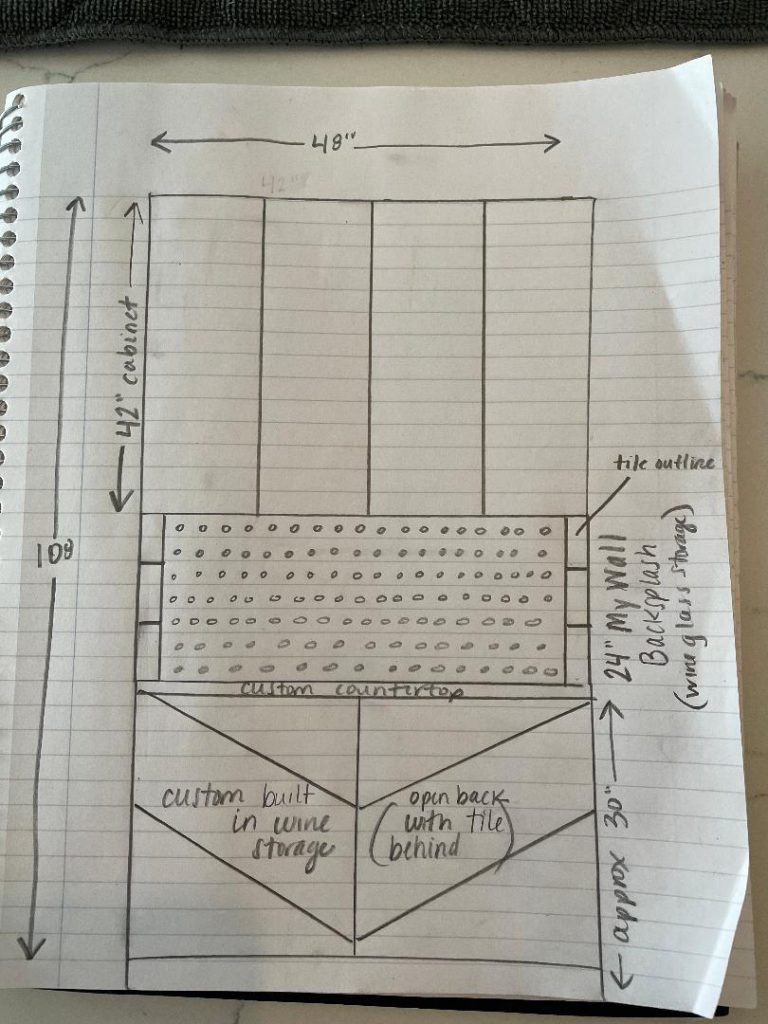 Custom Drawing of Wine Bar Plans