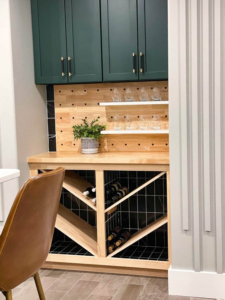 Basement Bar Wine Nook | HauteHouseLove.com