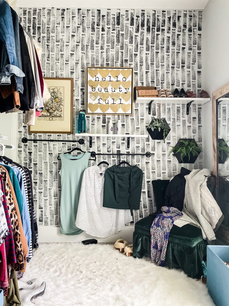 master closet accent wall