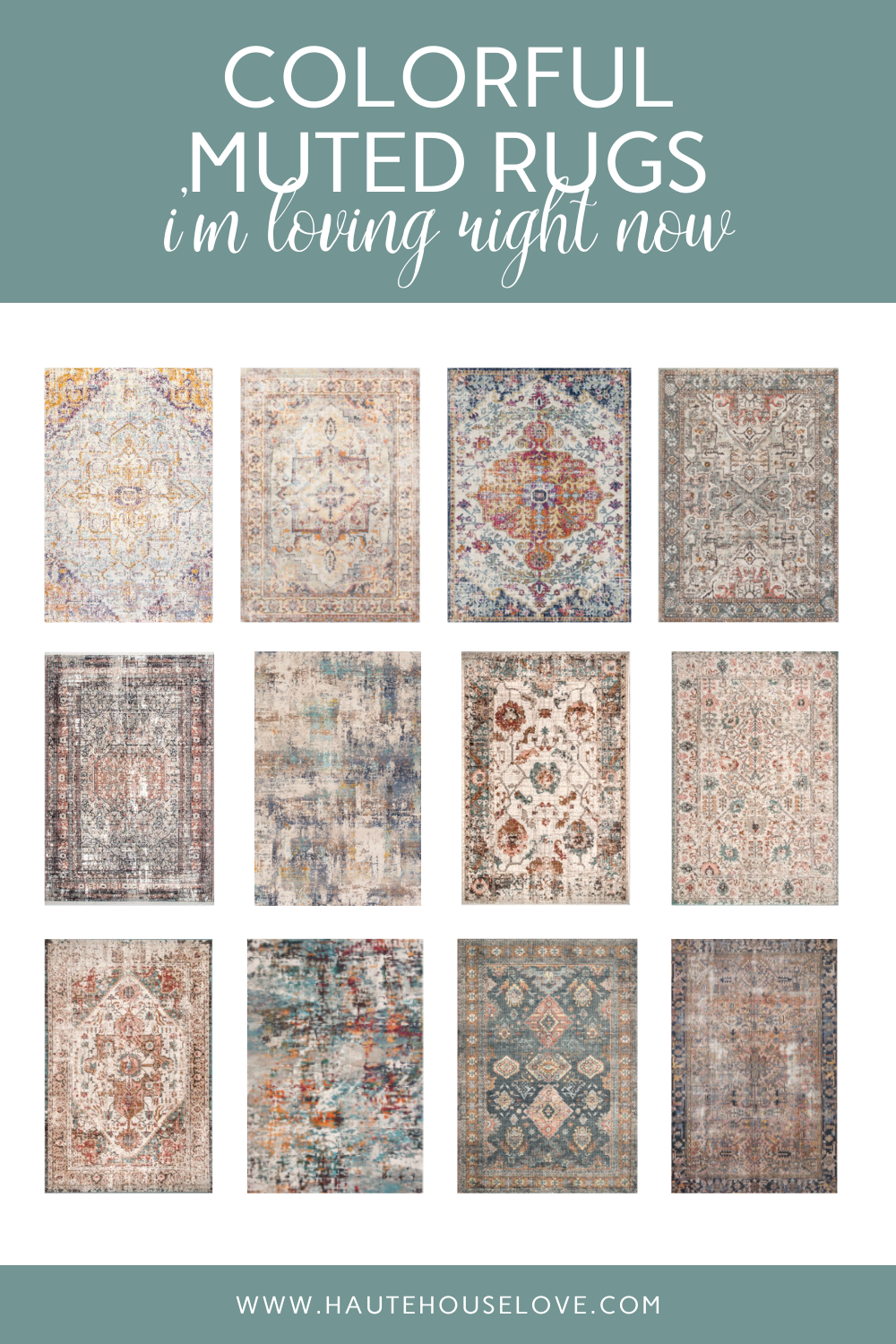 29 Colorful Muted rugs I’m Loving Right Now - Haute House Love