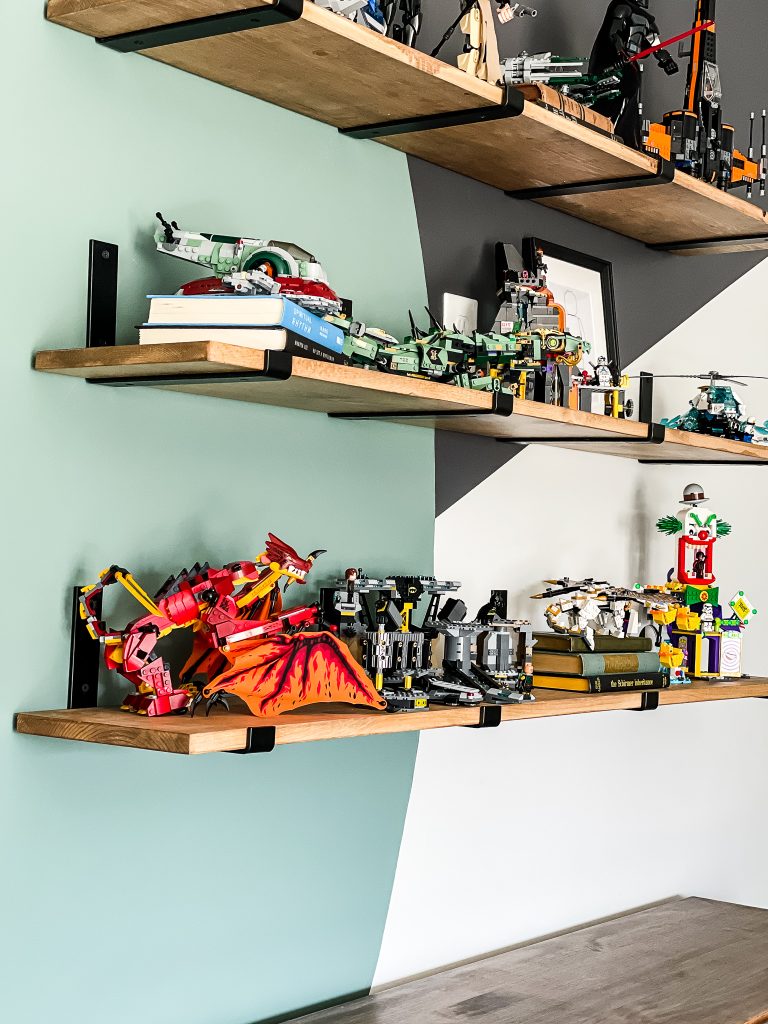 floating shelves for lego displays