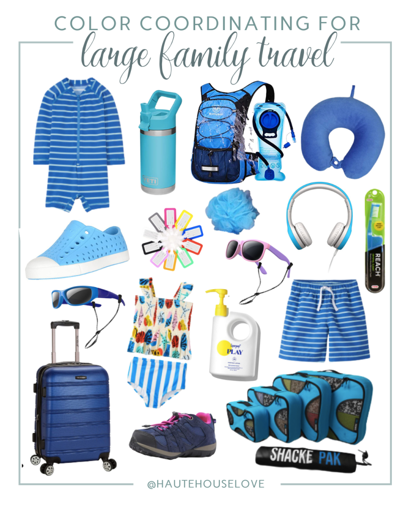 My Best Packing Tips: Color Coordinating for Large Family Travel | HauteHouseLove.com