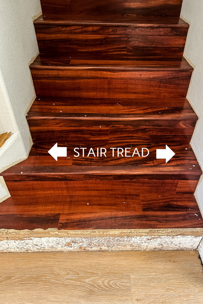 Showing what a stair tread is