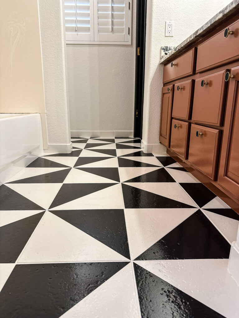 bathroom tile floors after paint!